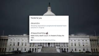 Congressional Shooting and London Fire Trend on Twitter, Twitter Promotes #HappyDeathDay<em></em>